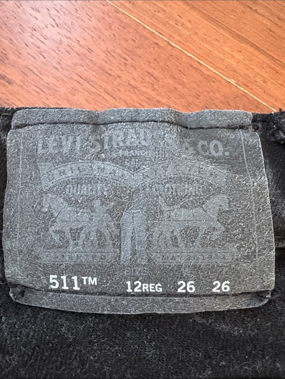 Levi's 511 Boy‘s Skinny Jeans 12R 26x26 in Faded Black Wash adjustable waist - Picture 8 of 10